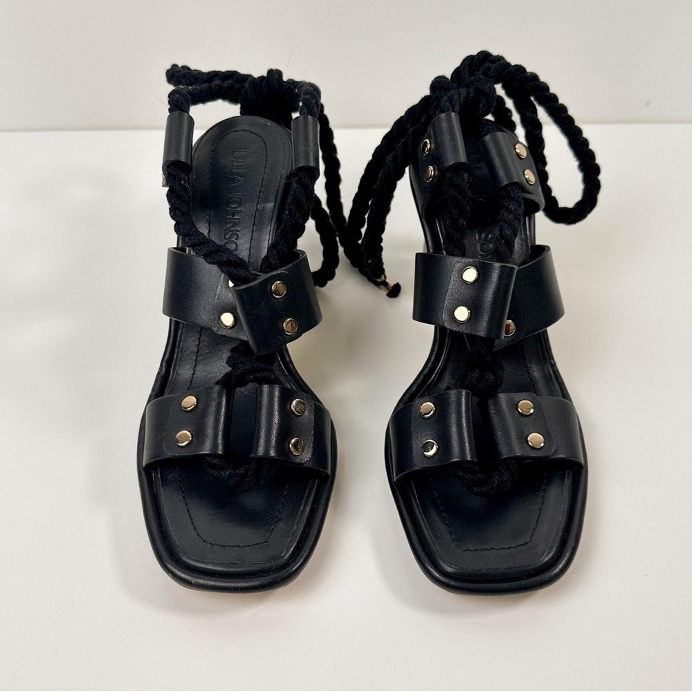 NEW Ulla Johnson Elvie Rope High Strappy Heel Sandal in Noir Size 38 US 7.5 - Picture 7 of 15